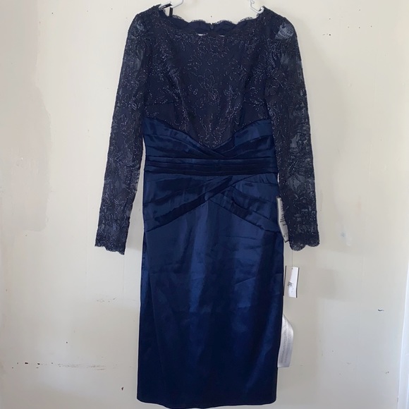 TADASHI SHOJI DEX EMBROIDERED TAFFETA DRESS Sz 6 - Picture 4 of 15